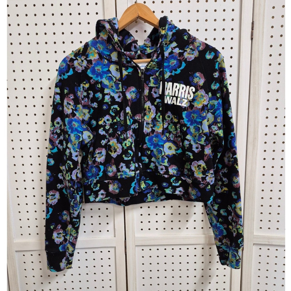 Ulla Johnson Designers for Democracy Harris Walz Floral Cropped Zip Hoodie S